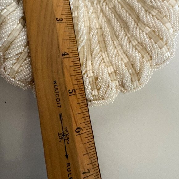 La Regale Hand-Beaded Shell-Shaped Evening Bag Gold Chain Strap Vintage - Picture 8 of 12